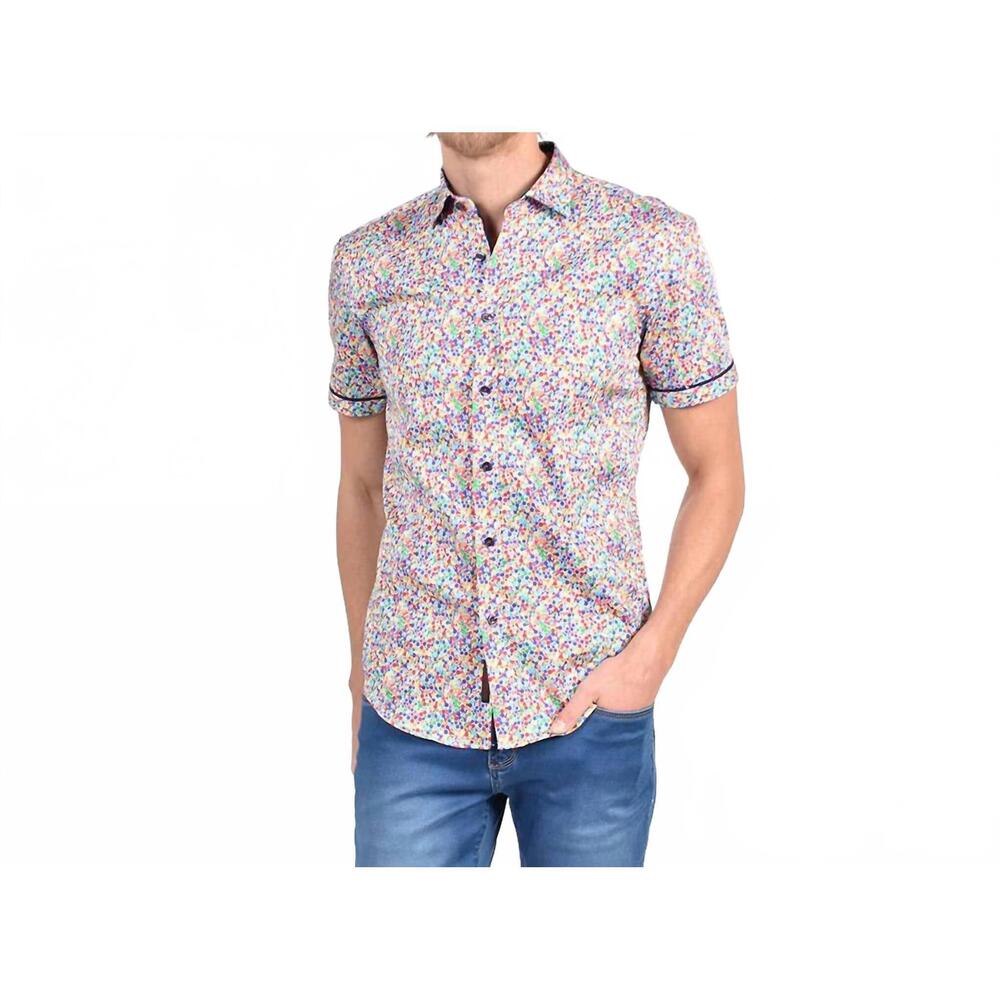 NEW EIGHT X rainbow confetti short sleeve shirt in multi